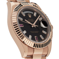 Thumbnail for Luxury Watch Rolex Day-Date 41 Rose Gold Black Ruby Dial 218235 Wrist Aficionado