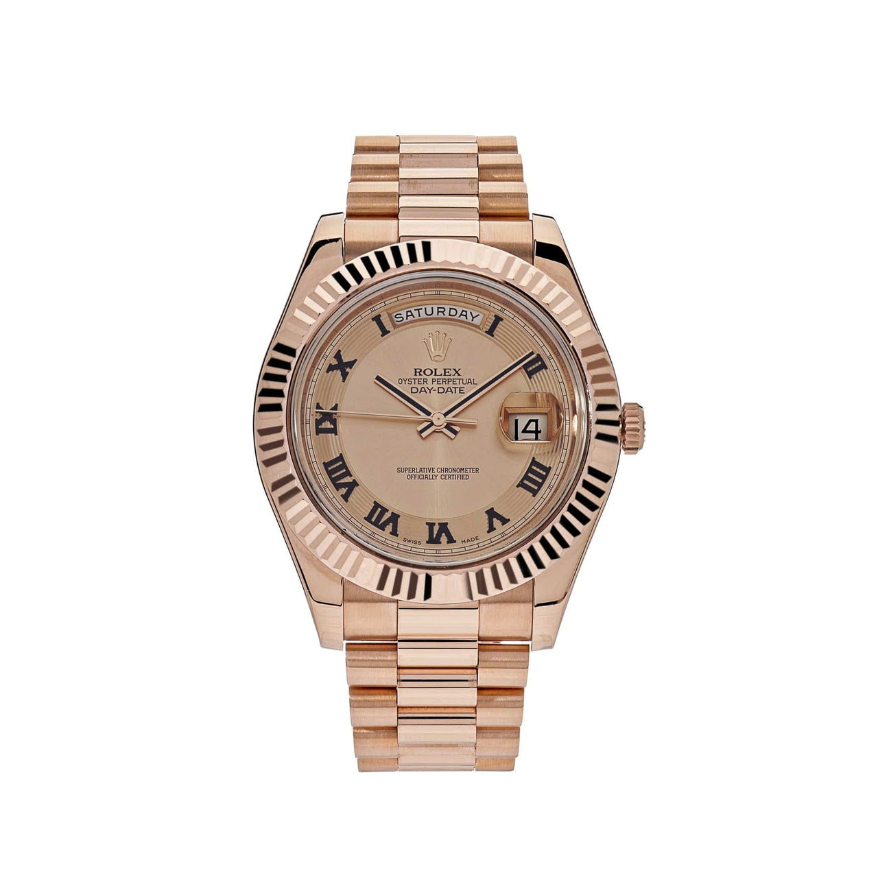 Luxury Watch Rolex Day-Date 41 Rose Gold Pink Dial 218235 Wrist Aficionado