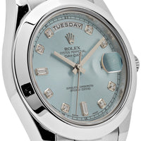 Thumbnail for Rolex Day-Date II 218206 Platinum Blue Diamond Dial