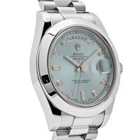 Thumbnail for Rolex Day-Date II 218206 Platinum Blue Diamond Dial