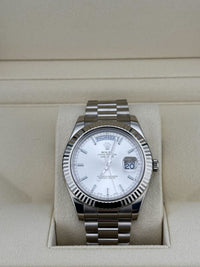 Thumbnail for Rolex Day-Date II 218239 White Gold Silver Dial (2022)