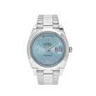 Luxury Watch Rolex Day-Date 40 Platinum Ice Blue Diamond Dial 228206 Wrist Aficionado