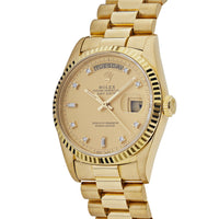 Thumbnail for Rolex Day-Date Presidential Yellow Gold Champagne Diamond Dial 18238 Wrist Aficionado