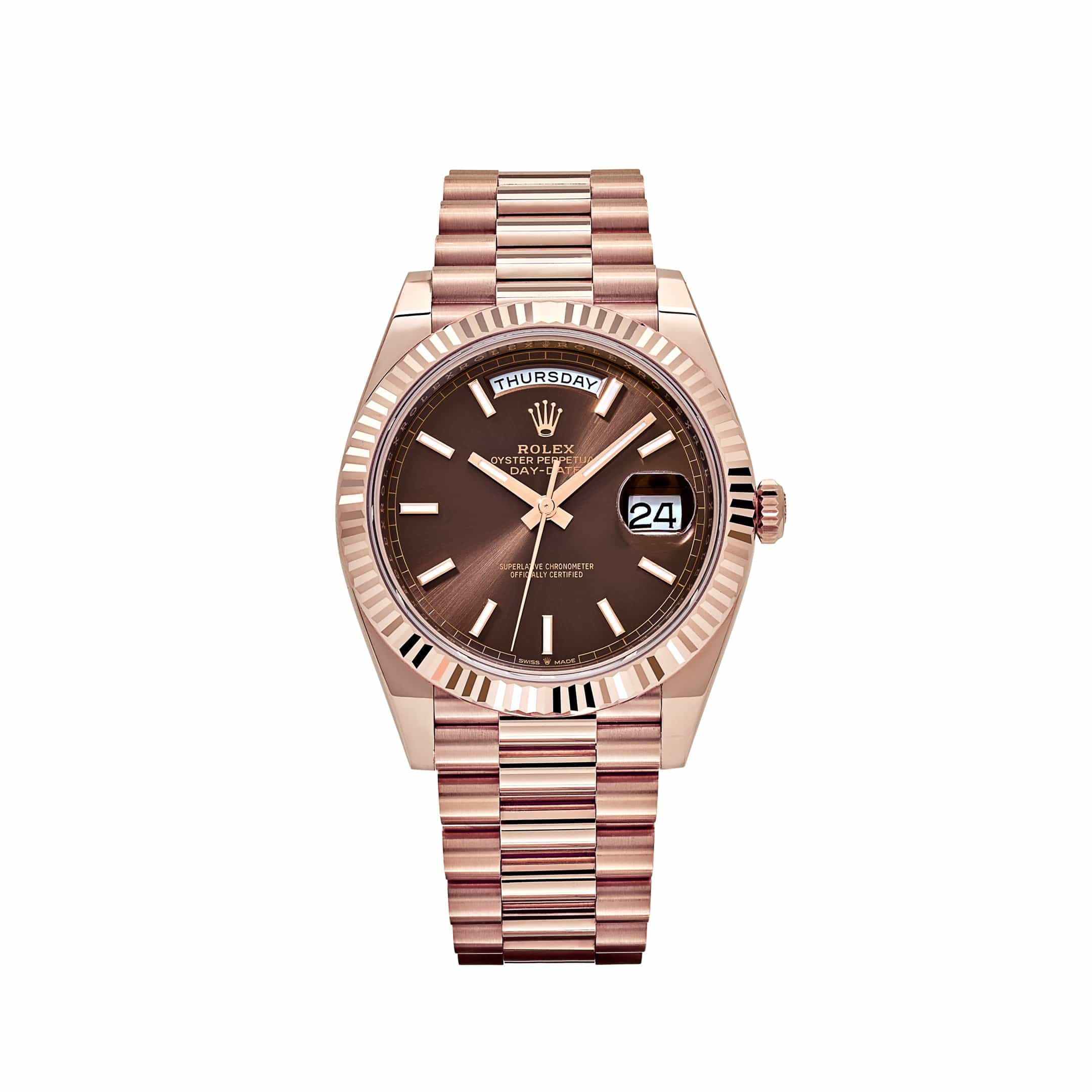 Rolex Day-Date Reference 228235 Rose Gold Chocolate Dial (2024)