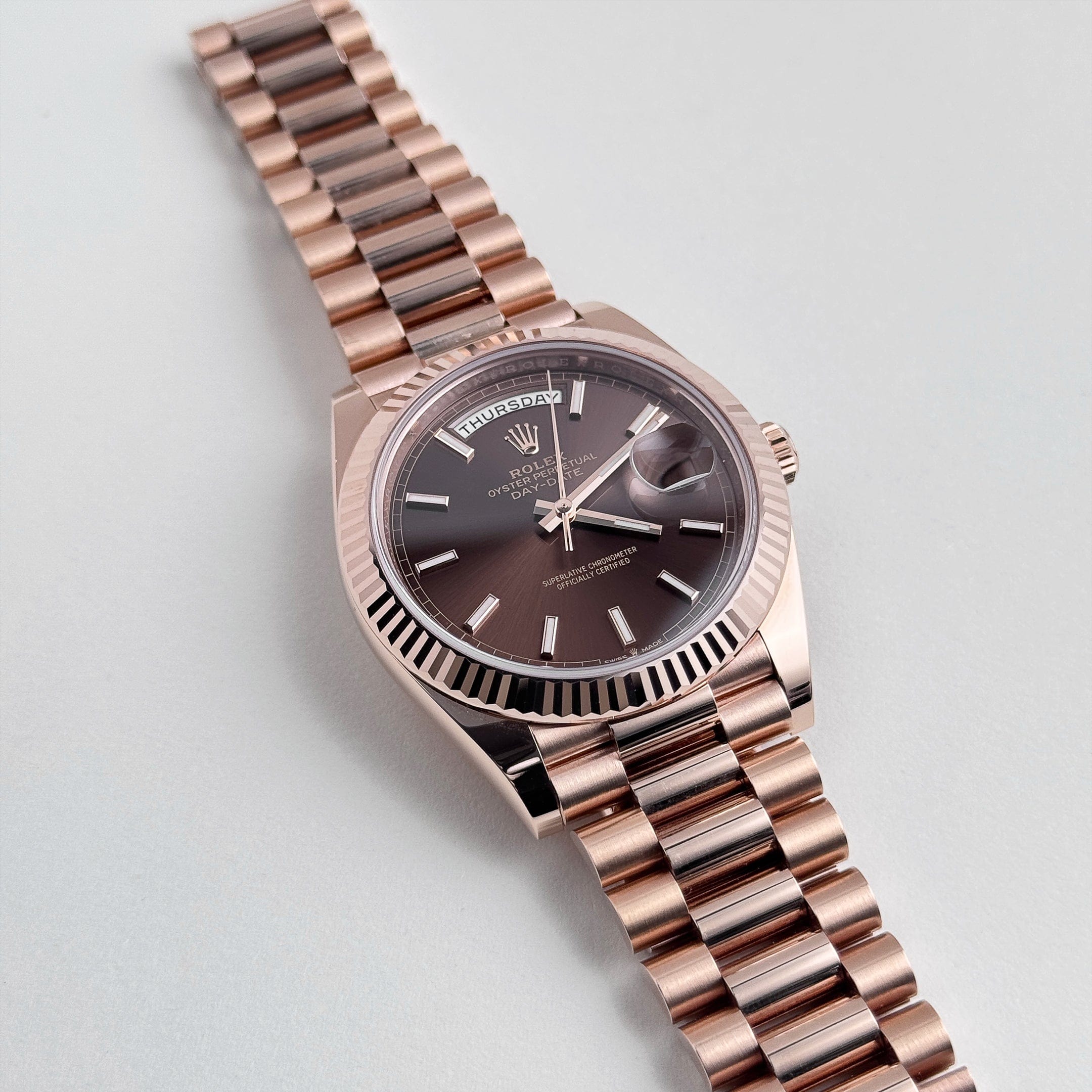 Rolex Day-Date Reference 228235 Rose Gold Chocolate Dial (2024)