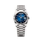 Rolex Day-Date Reference 228239 Blue Ombre Roman Numeral Dial White Gold