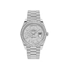 Luxury Watch Rolex Day-Date White Gold Meteorite Diamond Dial Diamond Bezel 228349RBR Wrist Aficionado