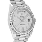 Luxury Watch Rolex Day-Date White Gold Meteorite Diamond Dial Diamond Bezel 228349RBR Wrist Aficionado