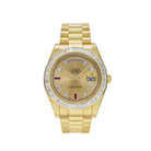 Rolex Day-Date Yellow Gold President Diamond Bezel 218398 Wrist Aficionado