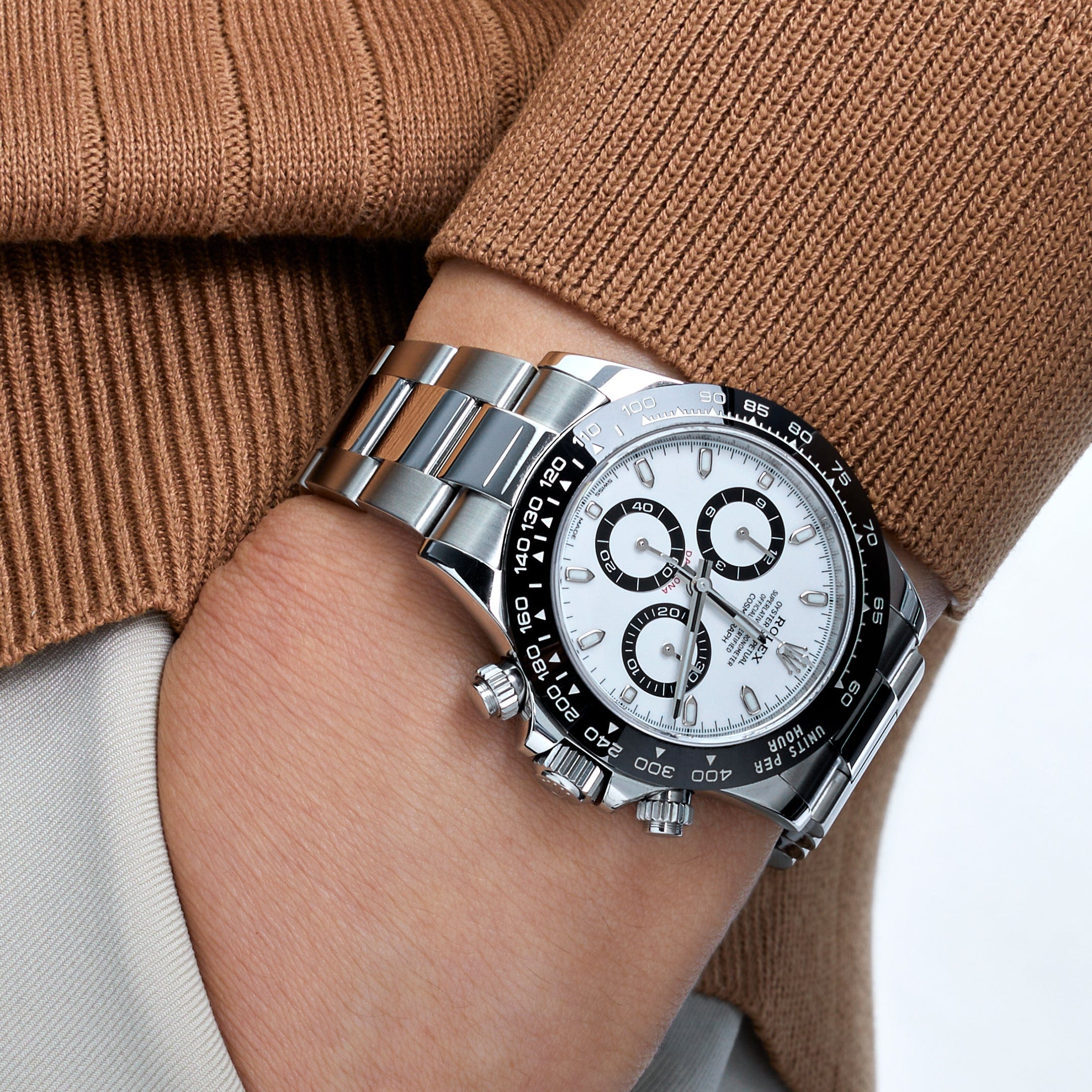 Luxury Watch Rolex Daytona Stainless Steel White Dial Ceramic Bezel 116500LN (2023) Wrist Aficionado