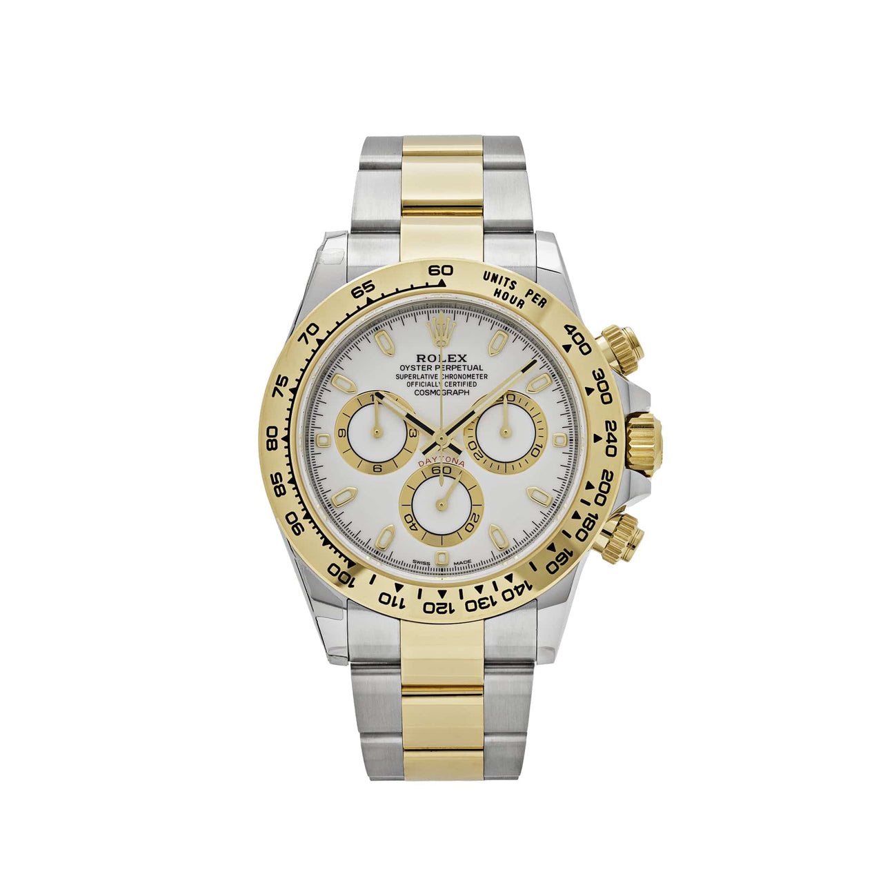 Rolex Daytona 116503 Two Tone Yellow Gold Stainless Steel White Dial Wrist Aficionado