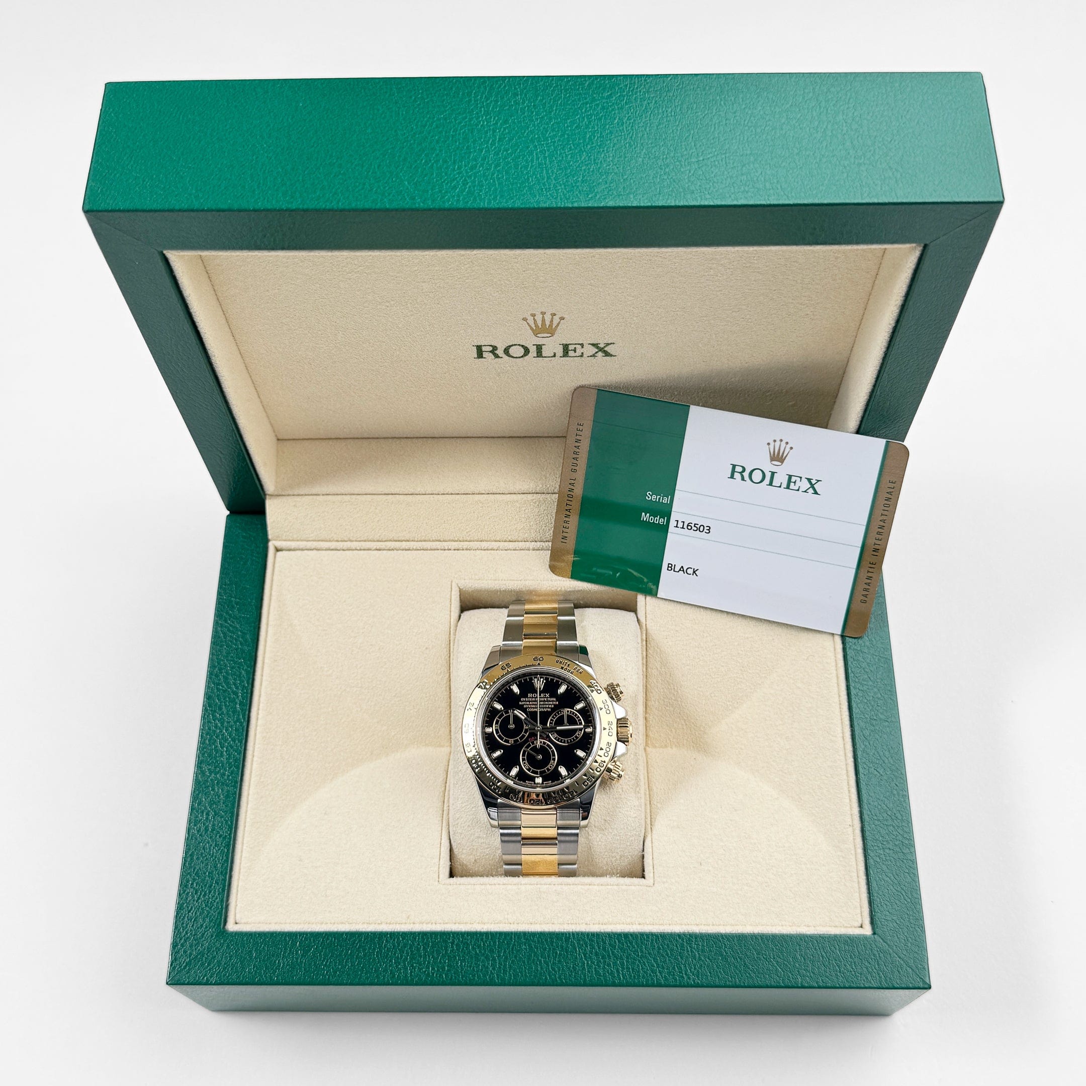 Rolex Daytona 116503 Yellow Gold Stainless Steel Black Dial