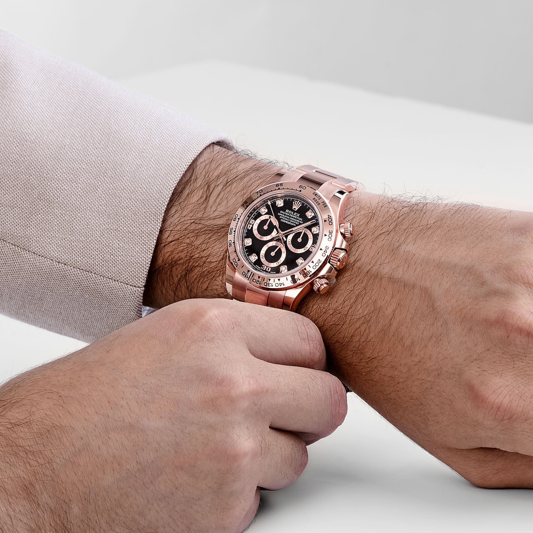 Rolex Daytona 116505 Rose Gold Black Diamond Dial – Wrist Aficionado