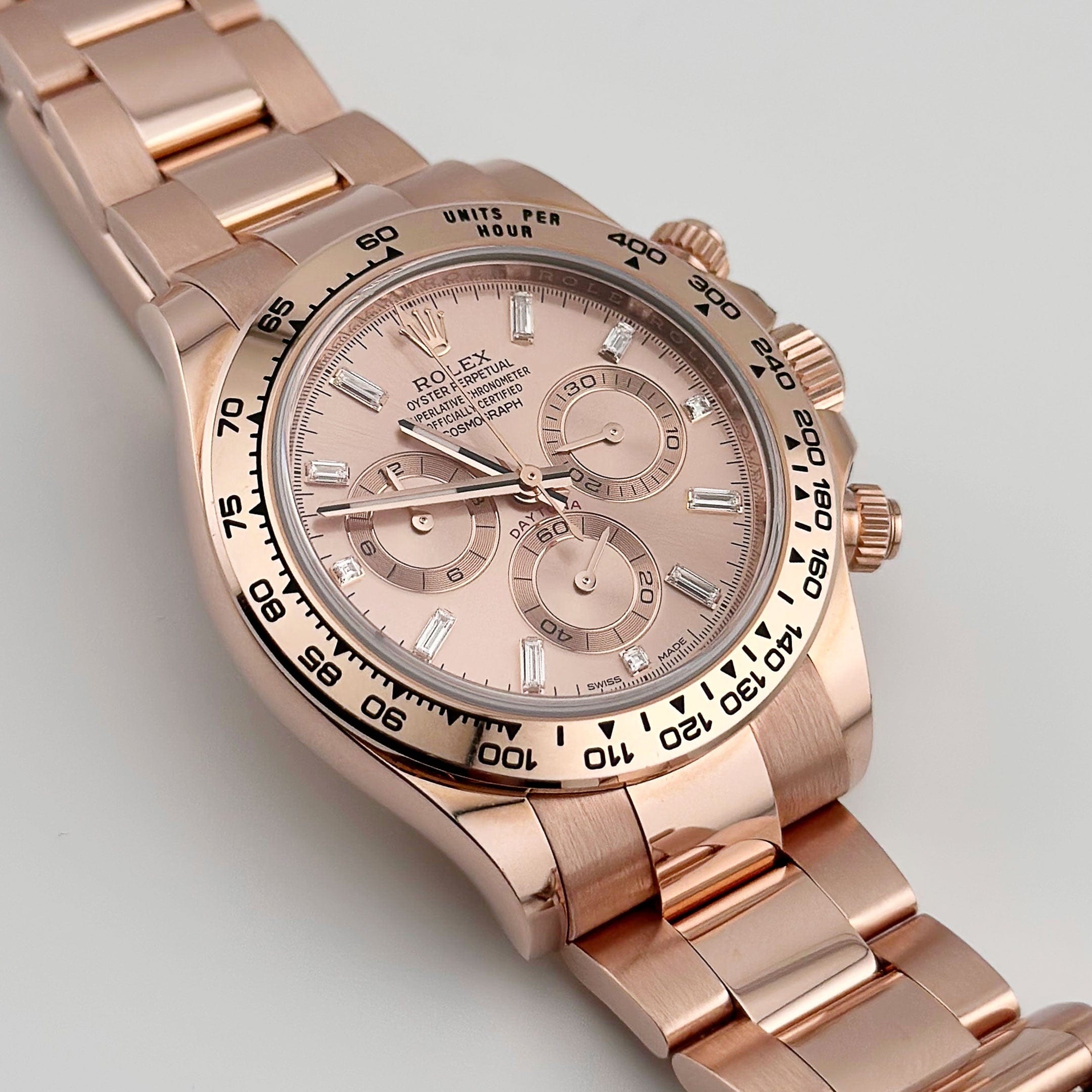 Rolex Daytona 116505 Rose Gold Sundust Diamond Baguette Dial (2019)