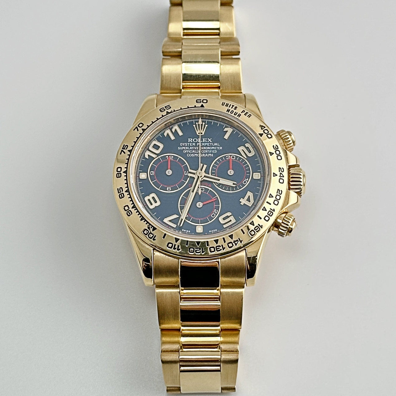 Rolex Daytona 116508 Yellow Gold Blue Arabic Dial