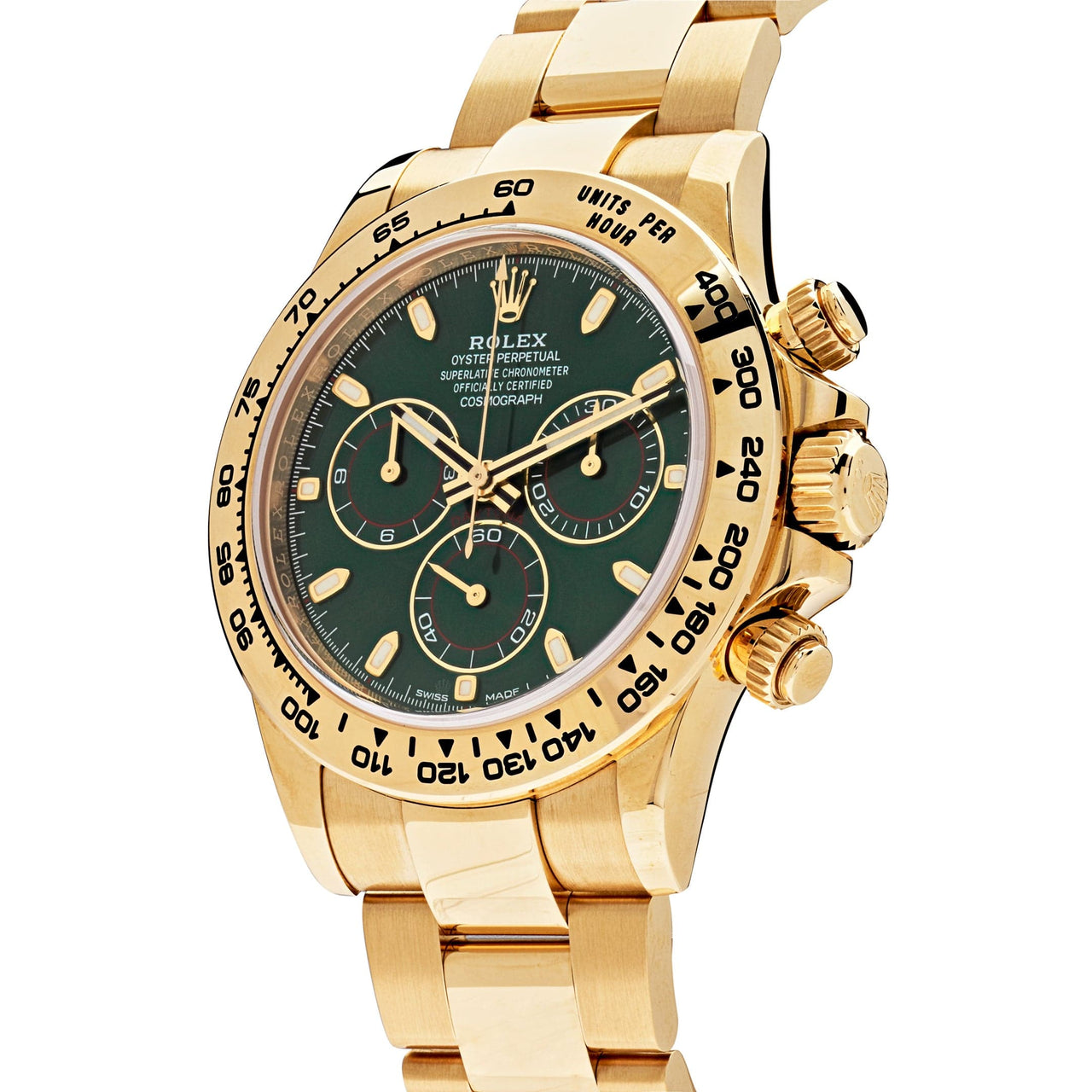 Luxury Watch Rolex Daytona Yellow Gold Green Dial 116508 (2021) Wrist Aficionado