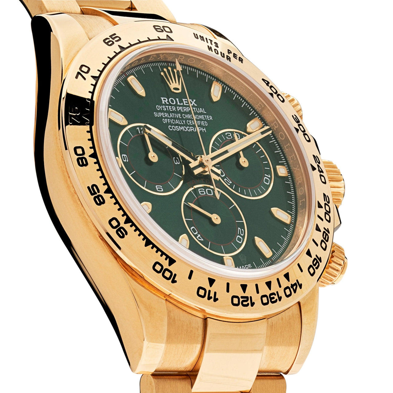 Luxury Watch Rolex Daytona Yellow Gold Green Dial 116508 (2021) Wrist Aficionado