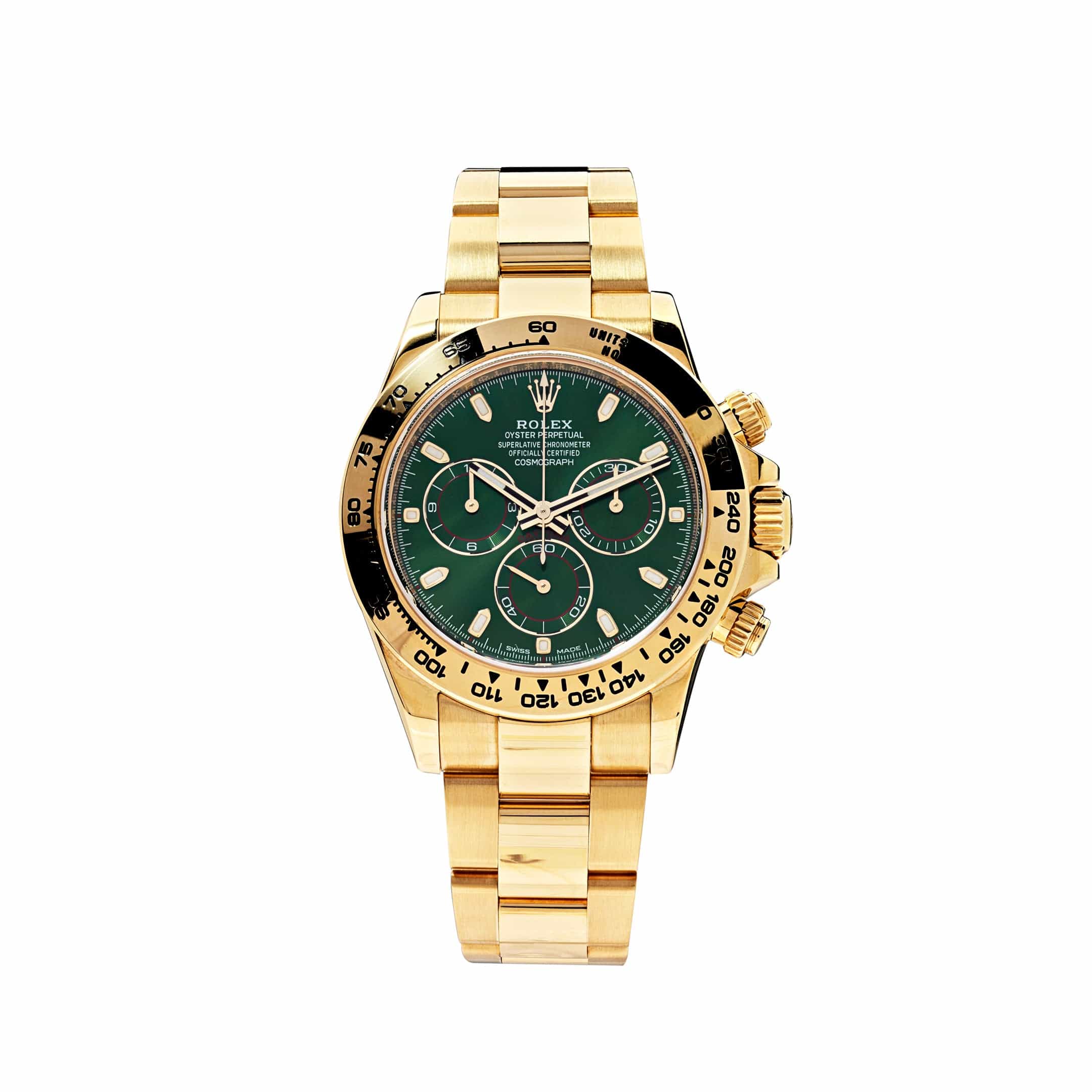 Rolex yellow cheap gold green dial