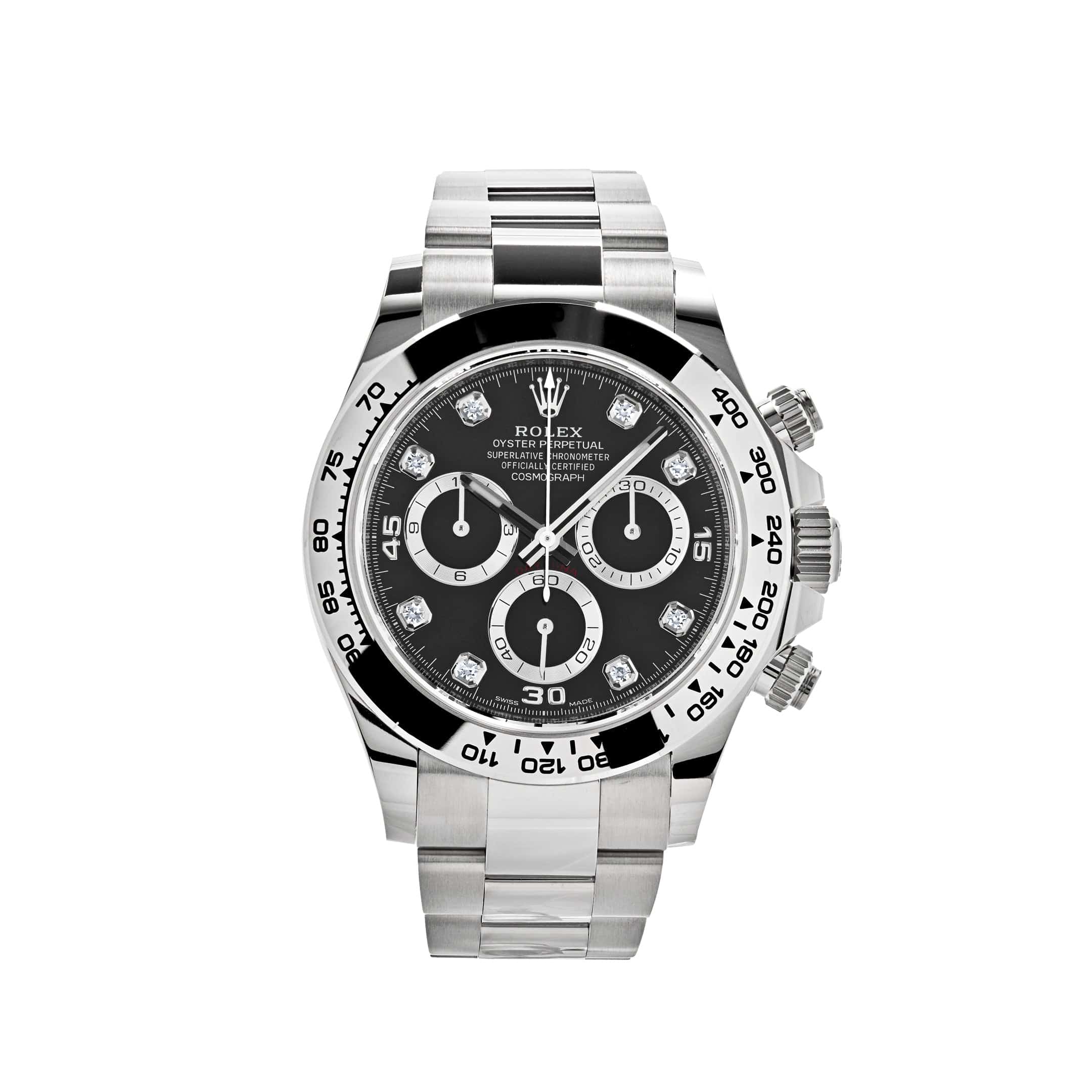 Rolex Daytona 116509 White Gold Black Diamond Dial – Wrist Aficionado