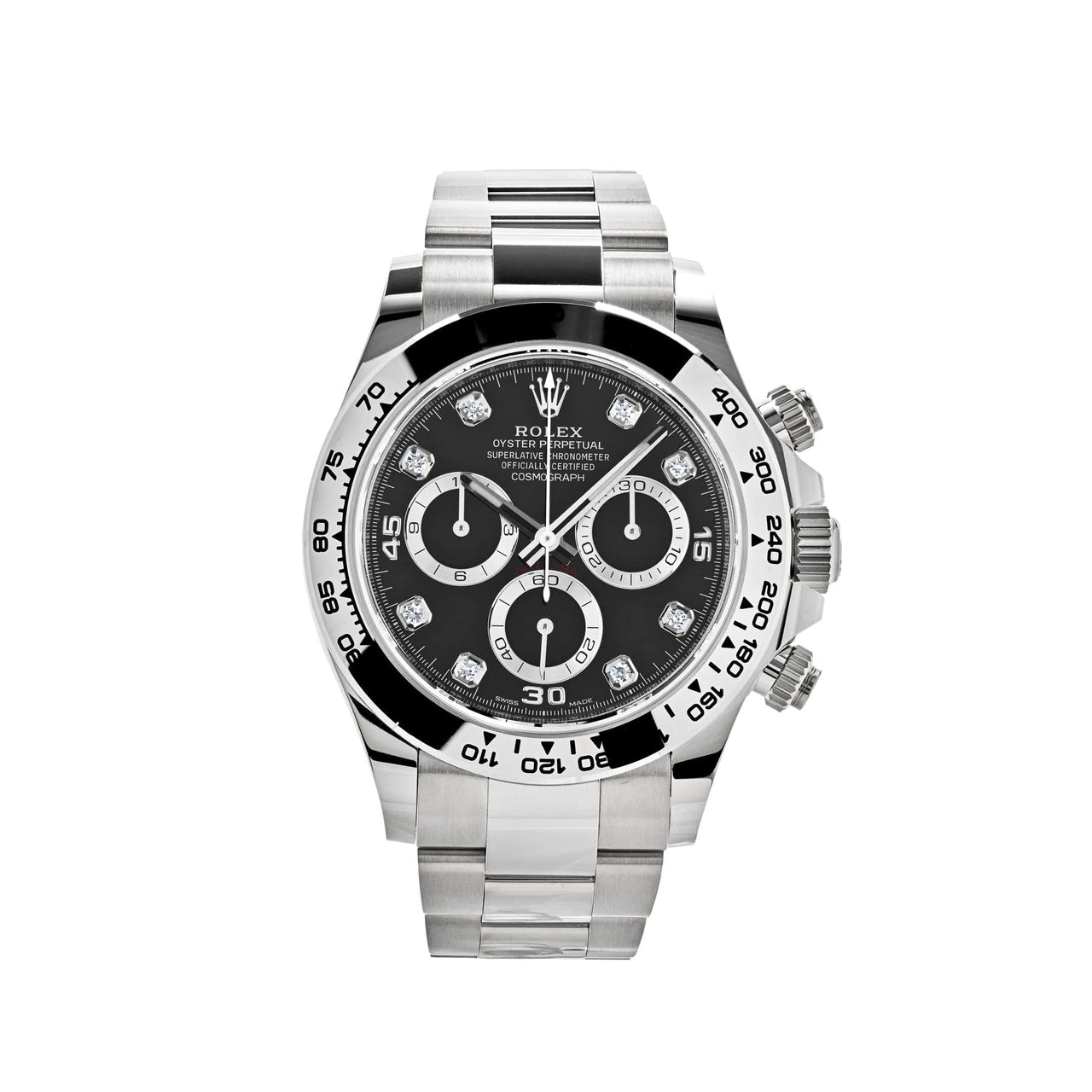 Luxury Watch Rolex Daytona White Gold Black Diamond Dial 116509 Wrist ...