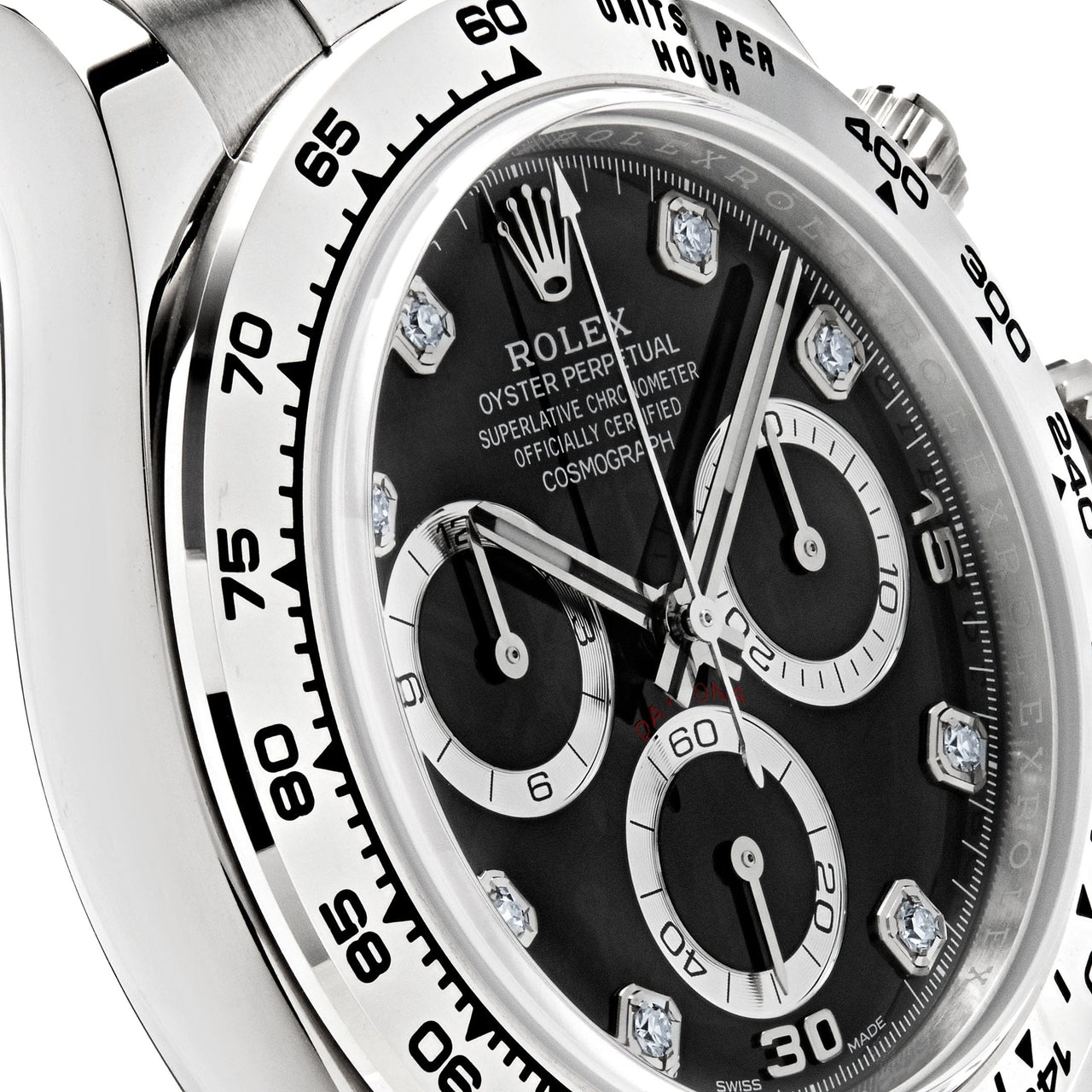 Luxury Watch Rolex Daytona White Gold Black Diamond Dial 116509 Wrist Aficionado
