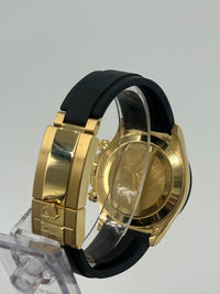 Thumbnail for Luxury Watch Rolex Daytona Yellow Gold Champagne & Black Dial Rubber Strap 116518LN Wrist Aficionado