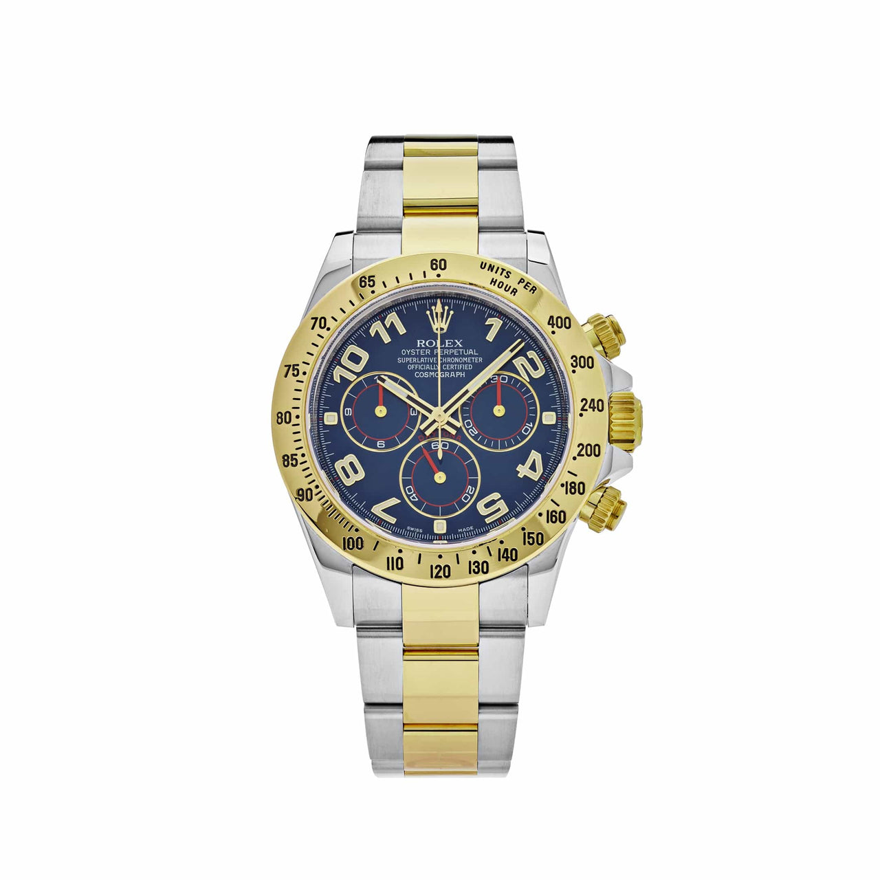 Rolex Daytona Stainless Steel Yellow Gold Blue Dial 116523 Wrist Aficionado