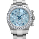 Rolex Daytona 116576TBR Platinum Ice Blue Arabic Dial Diamond Baguette Bezel (2023)