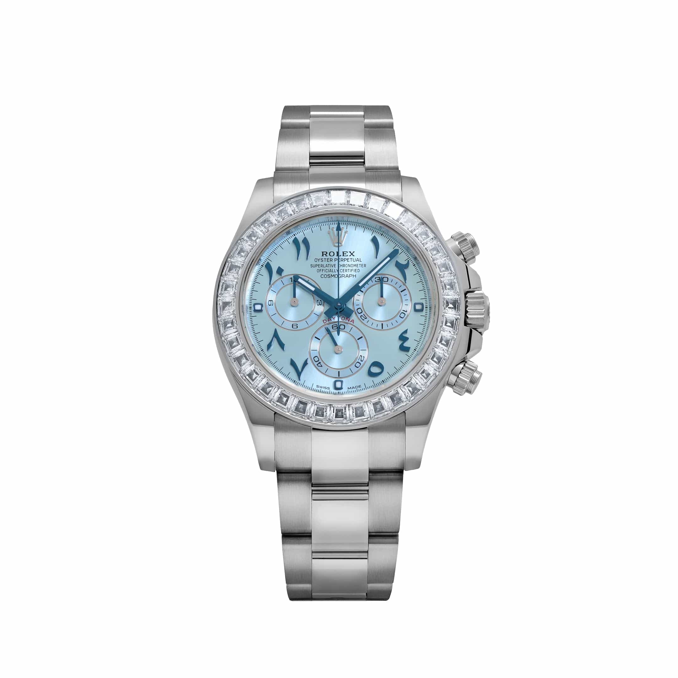 Rolex Daytona 116576TBR Platinum Ice Blue Arabic Dial Diamond