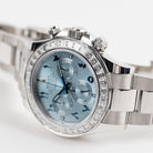 Rolex Daytona 116576TBR Platinum Ice Blue Arabic Dial Diamond Baguette Bezel (2023)
