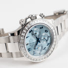 Rolex Daytona 116576TBR Platinum Ice Blue Arabic Dial Diamond Baguette Bezel (2023)