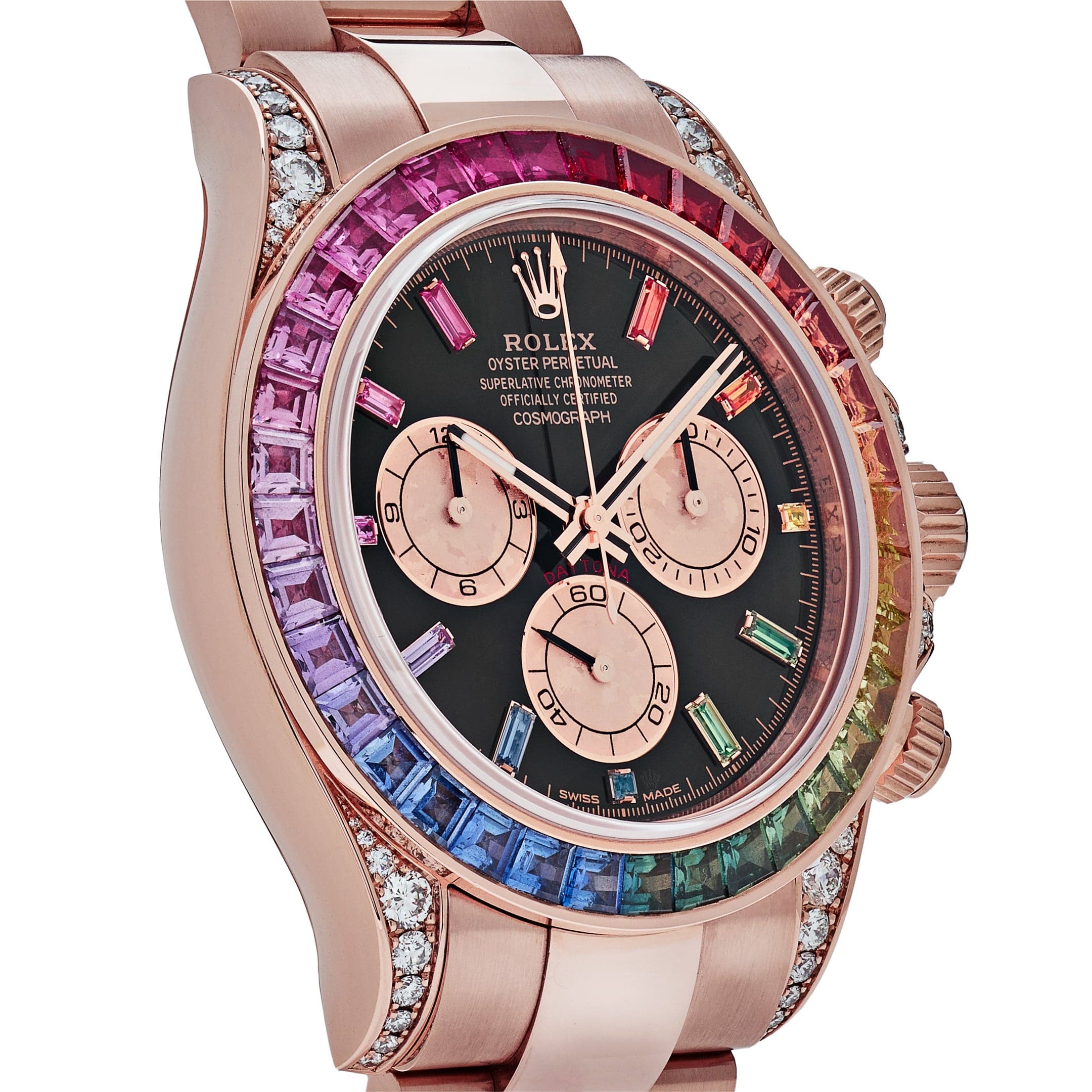 Rolex Daytona 116595RBOW 'Rainbow' Rose Gold Black Dial Sapphire