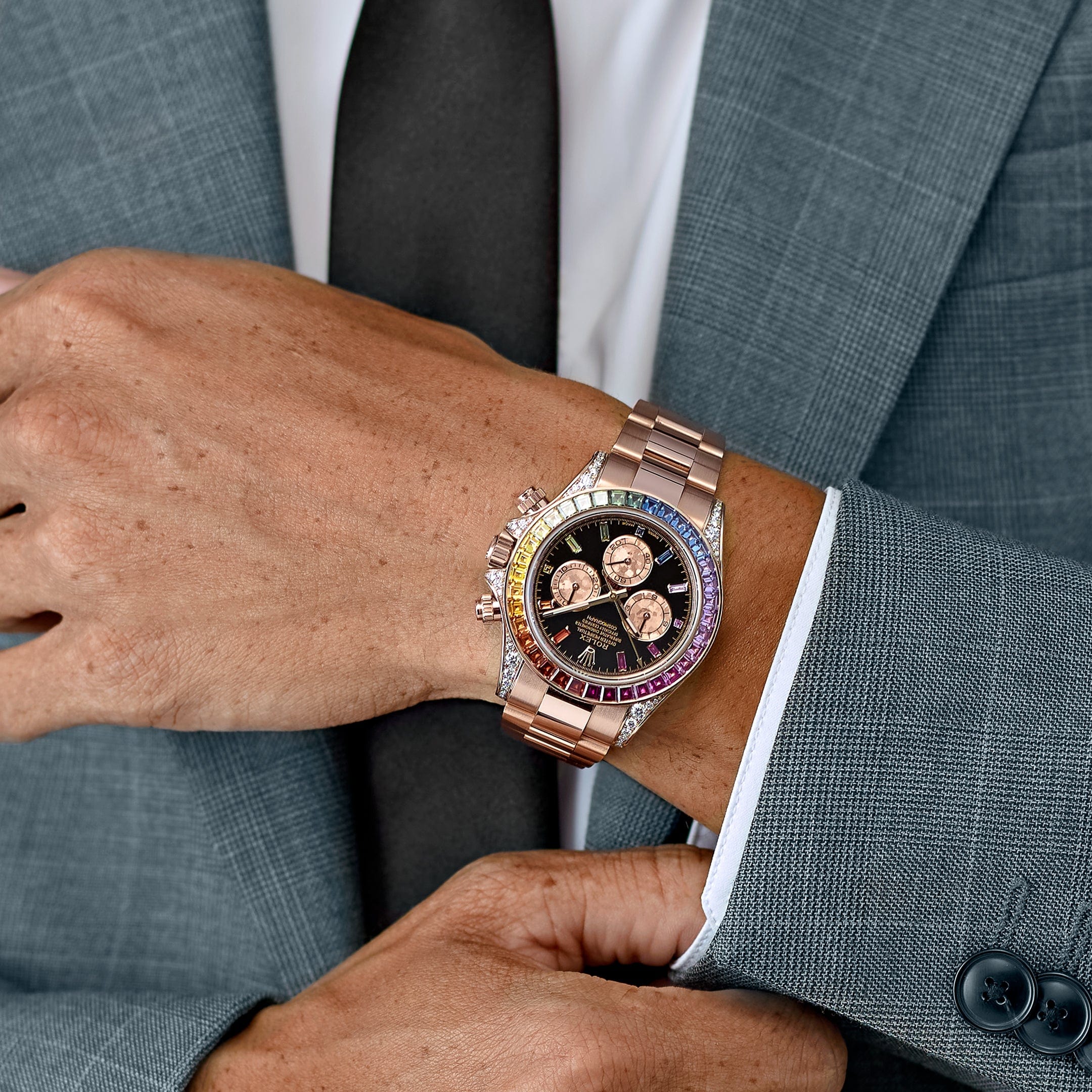 Rolex Daytona 116595RBOW 'Rainbow' Rose Gold Black Dial Sapphire Bezel (2022)