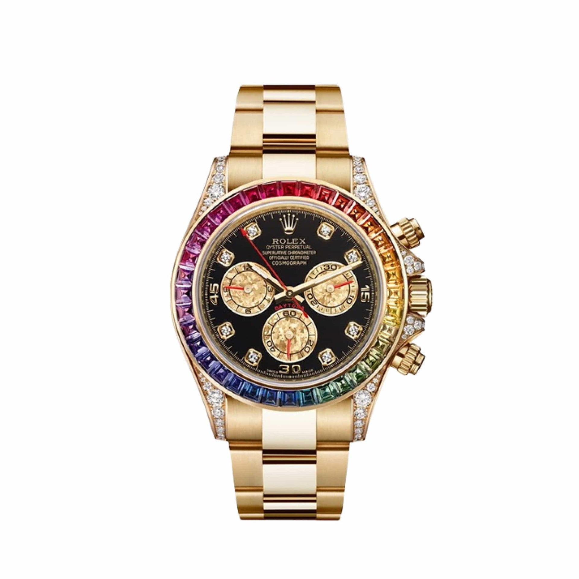 Rolex Daytona 116598RBOW 'Rainbow' Yellow Gold Black Dial Sapphire
