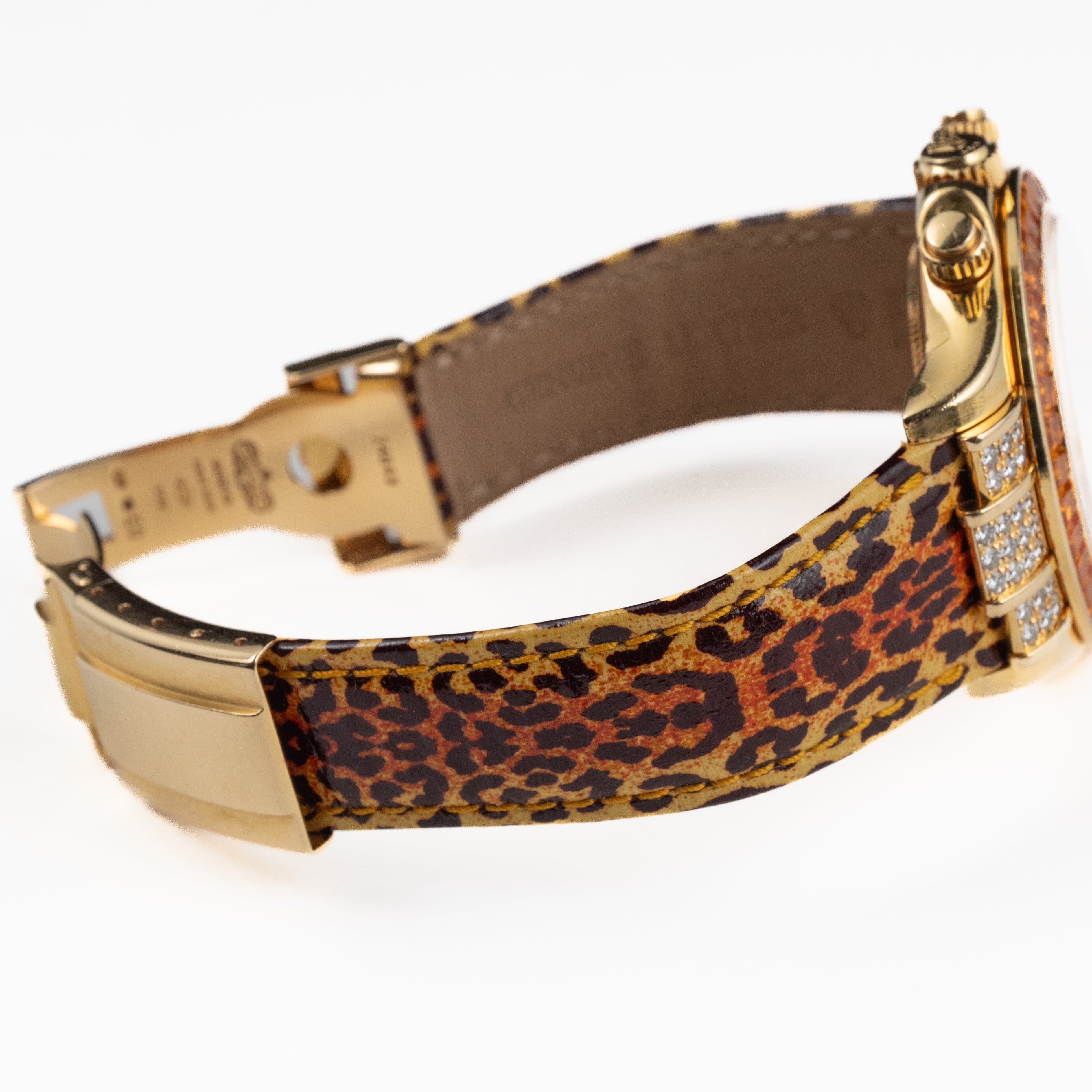 Rolex Daytona 116598SACO Yellow Gold 'Leopard' Diamond Dial Cognac Sapphire Bezel (2008)