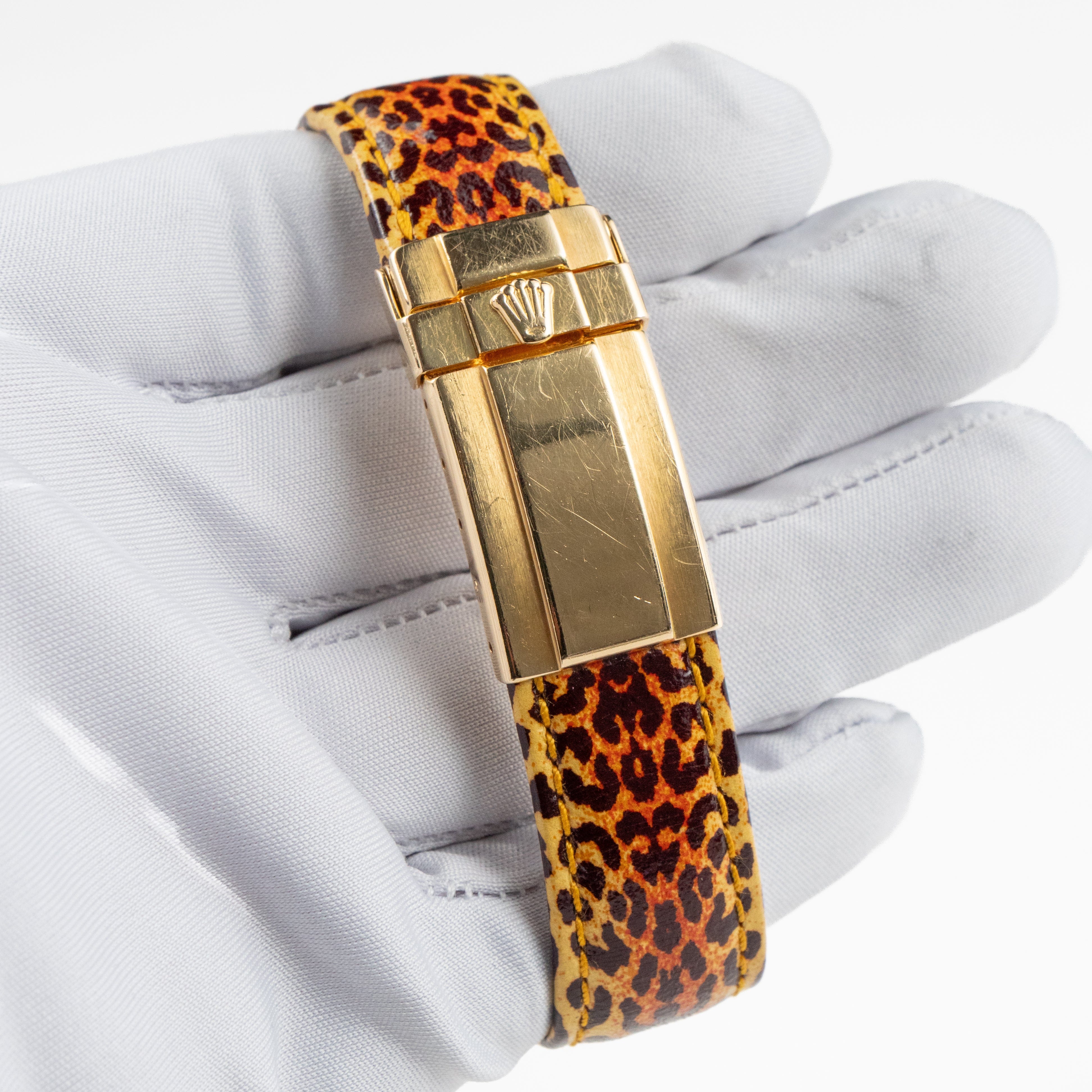 Rolex Daytona 116598SACO Yellow Gold 'Leopard' Diamond Dial Cognac Sapphire Bezel (2008)