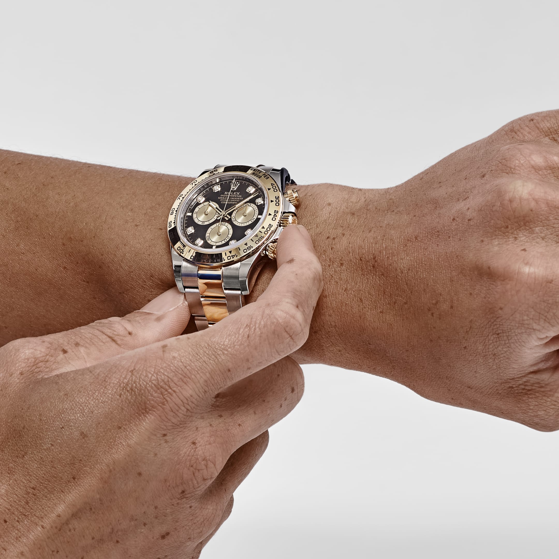 Rolex Daytona 126503 Stainless Steel Yellow Gold Black Diamond