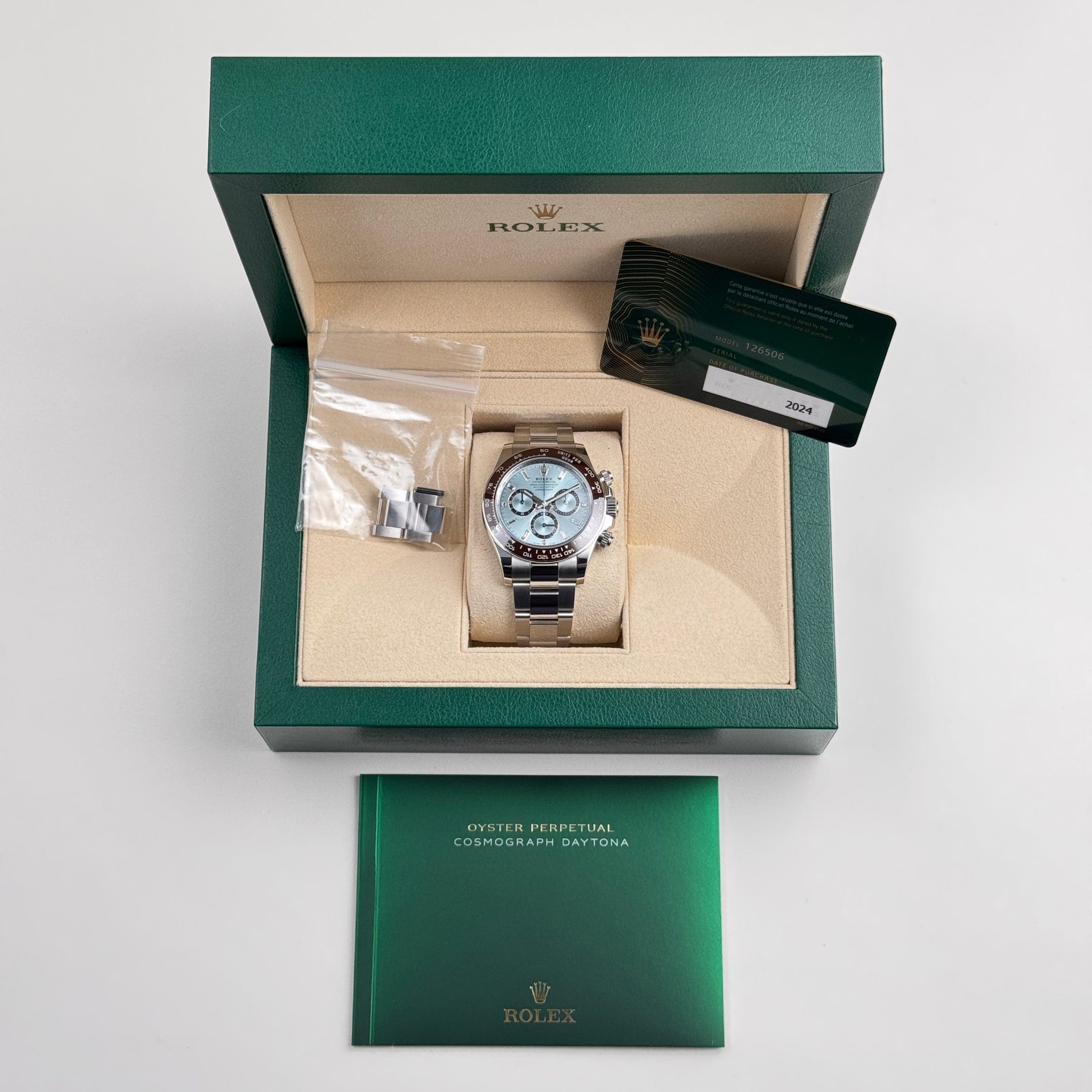 Rolex Daytona 126506 Platinum Ice Blue Baguette Dial (2024