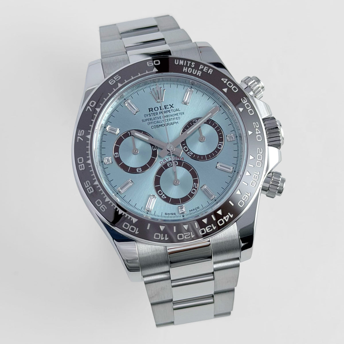 Rolex Daytona 126506 Platinum Ice Blue Diamond Baguette Dial (2024)