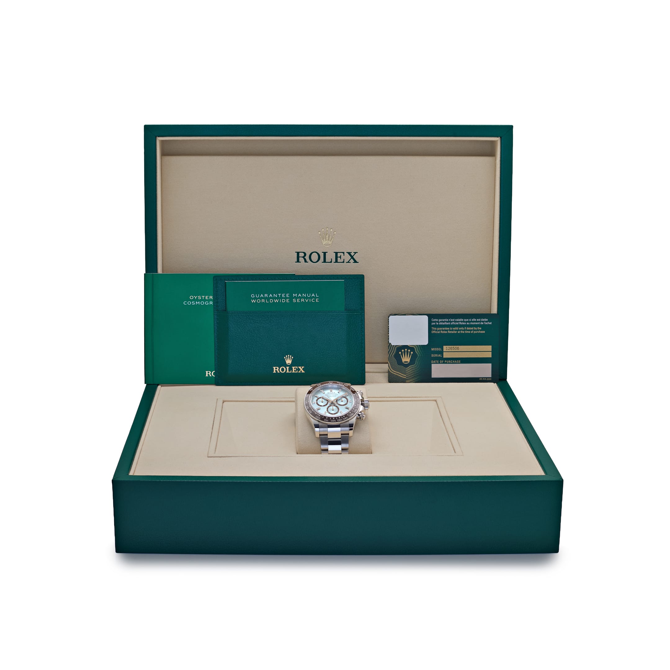 Rolex Daytona 126506 Platinum Ice Blue Diamond Baguette Dial (2026
