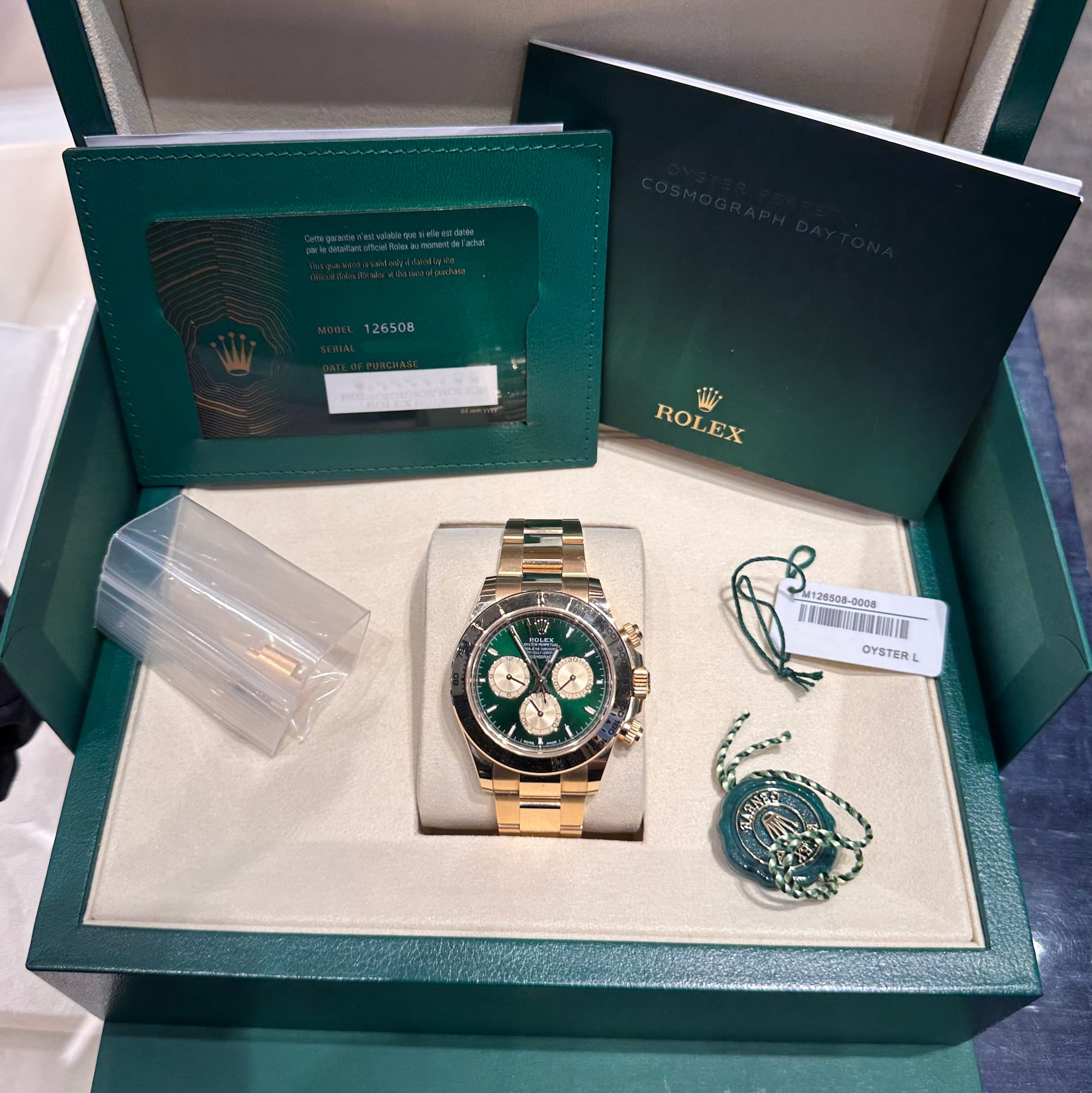 Rolex Daytona 126508 'John Mayer 2.0' Yellow Gold Bright Green and Golden Dial (2025)