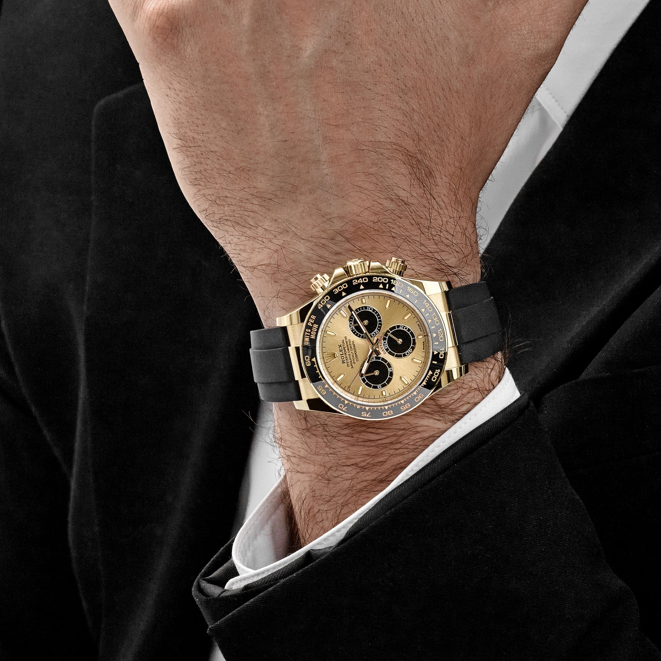 【色:ゴールド/ブラック_サイズ:φ17】デイトナ(Daytona) NISSI Rolex Daytona 126518LN Yellow Gold Champagne Black Dial (2024
