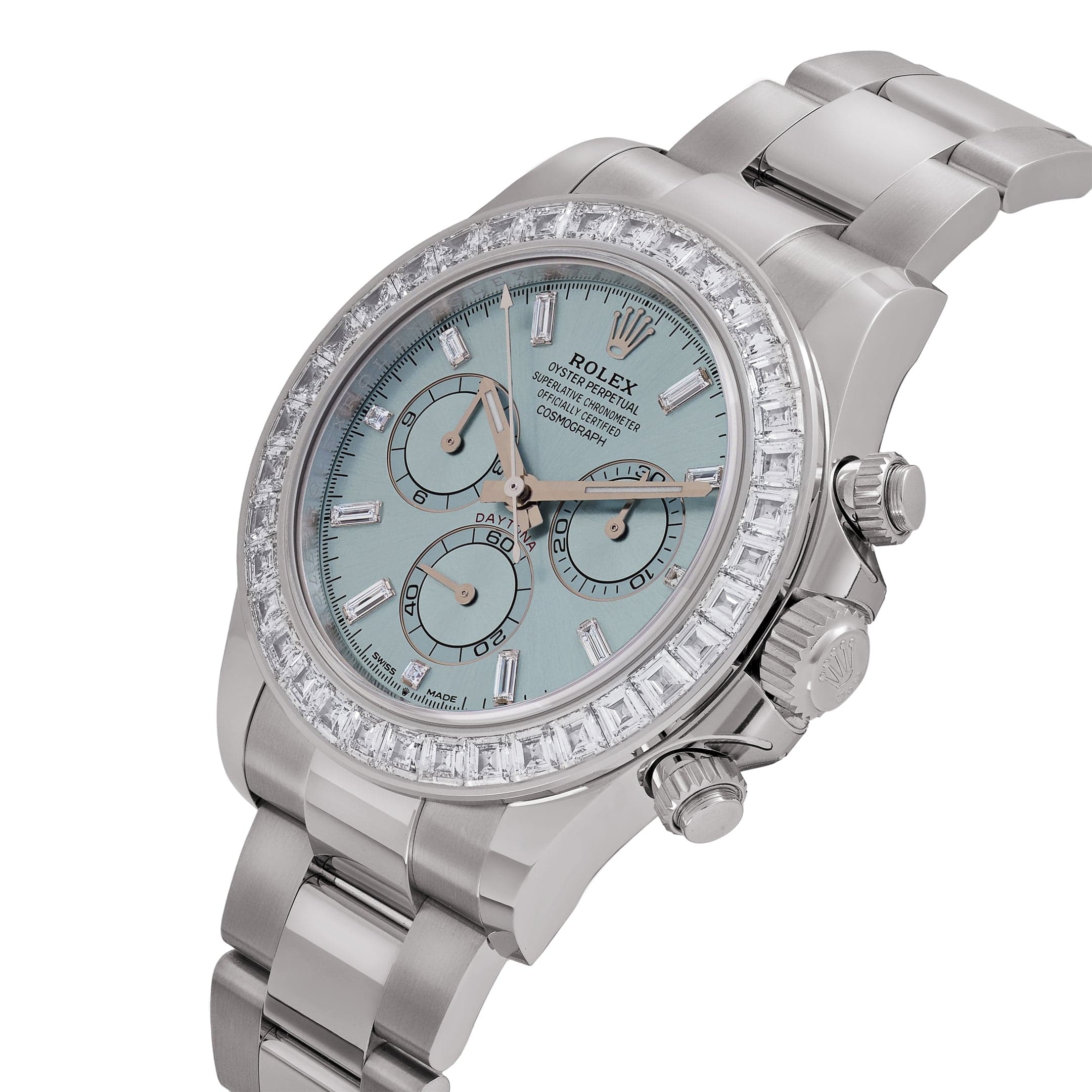 Rolex Daytona 126576TBR Platinum Ice Blue Diamond Dial Diamond