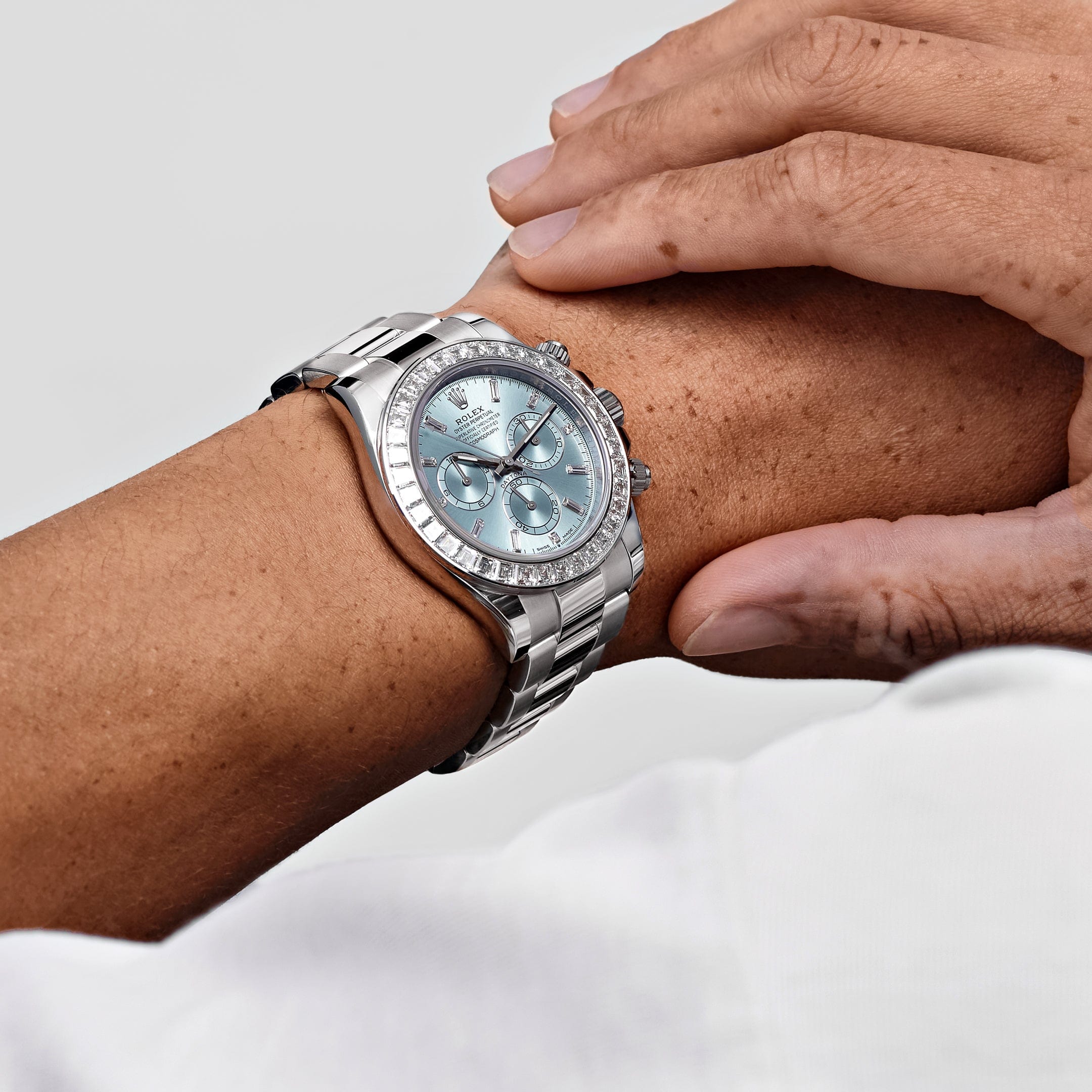 Rolex Daytona 126576TBR Platinum Ice Blue Diamond Dial Diamond Bezel (2025)
