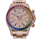 Rolex Daytona 126595RBOW 'Rainbow' Rose Gold Pave Diamond Dial Sapphire Bezel (2024)