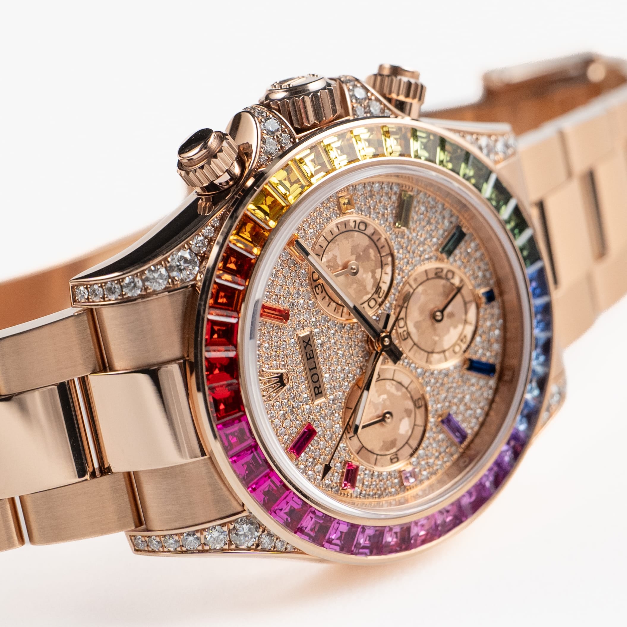 Rolex Daytona 126595RBOW 'Rainbow' Rose Gold Pave Diamond Dial