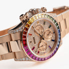 Rolex Daytona 126595RBOW 'Rainbow' Rose Gold Pave Diamond Dial Sapphire Bezel (2024)