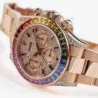 Rolex Daytona 126595RBOW 'Rainbow' Rose Gold Pave Diamond Dial Sapphire Bezel (2024)