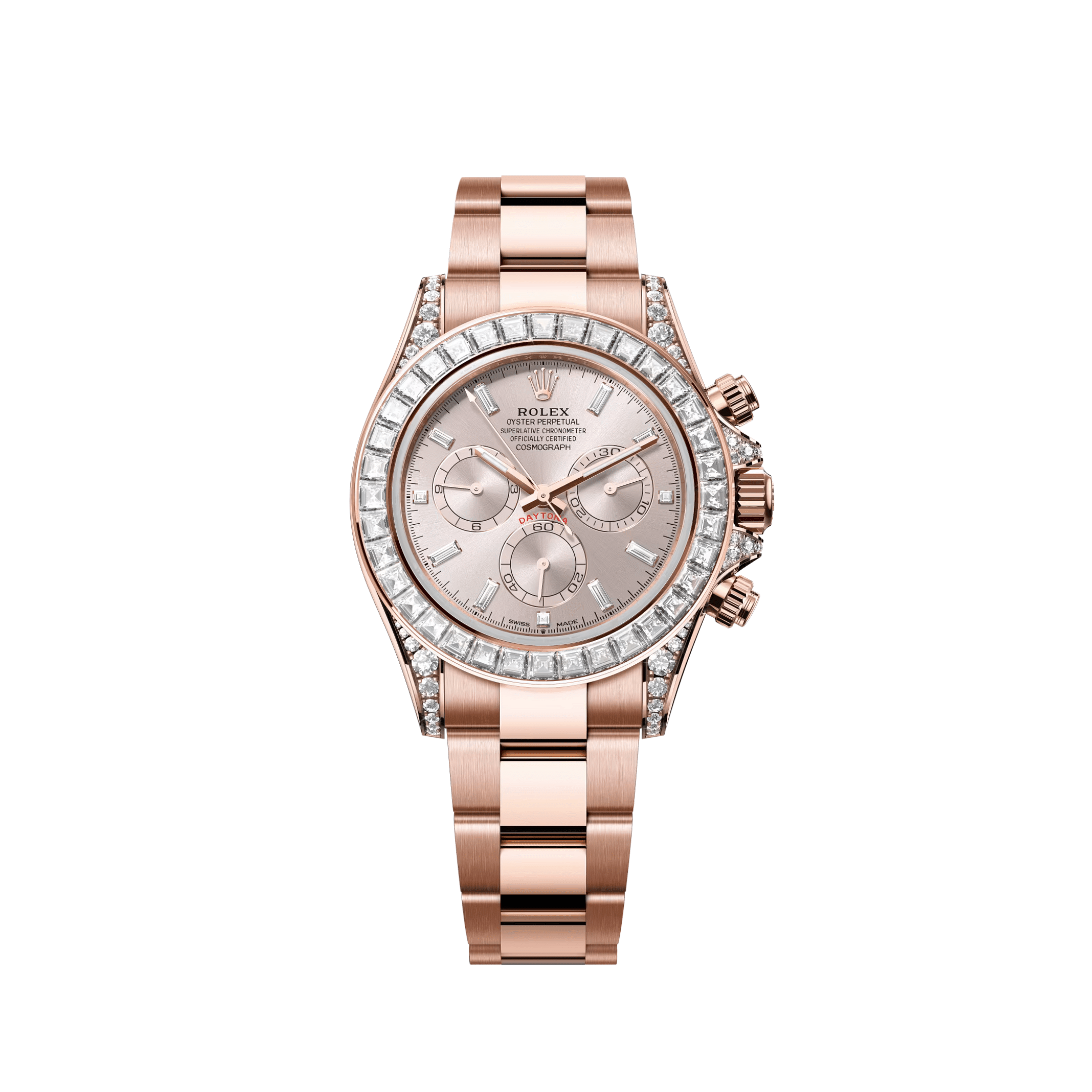 Rolex Daytona 126595TBR Rose Gold Sundust Diamond Dial Diamond Bezel