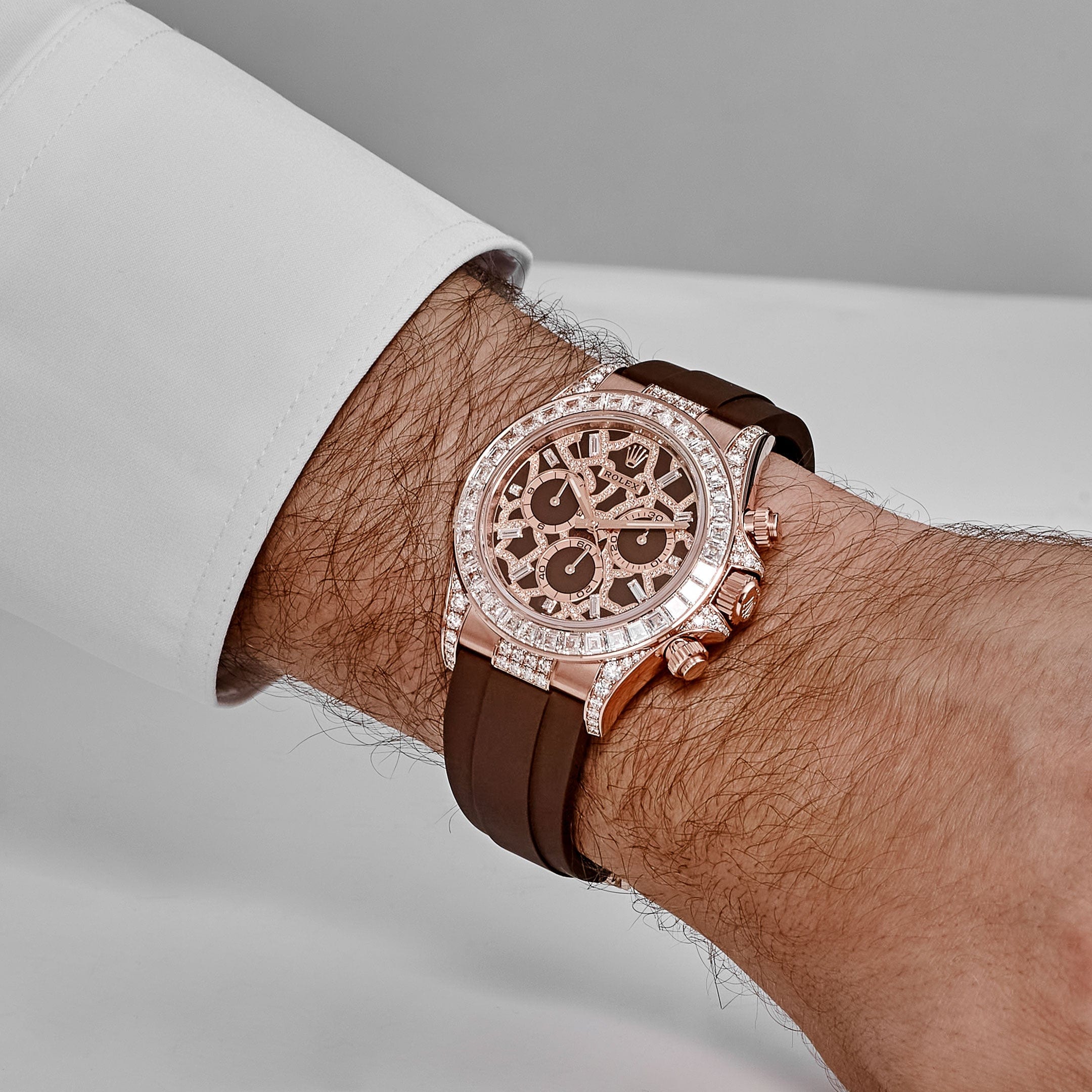 Rolex Daytona 'Giraffe' 126555TBR Rose Gold Chestnut Brown Diamond